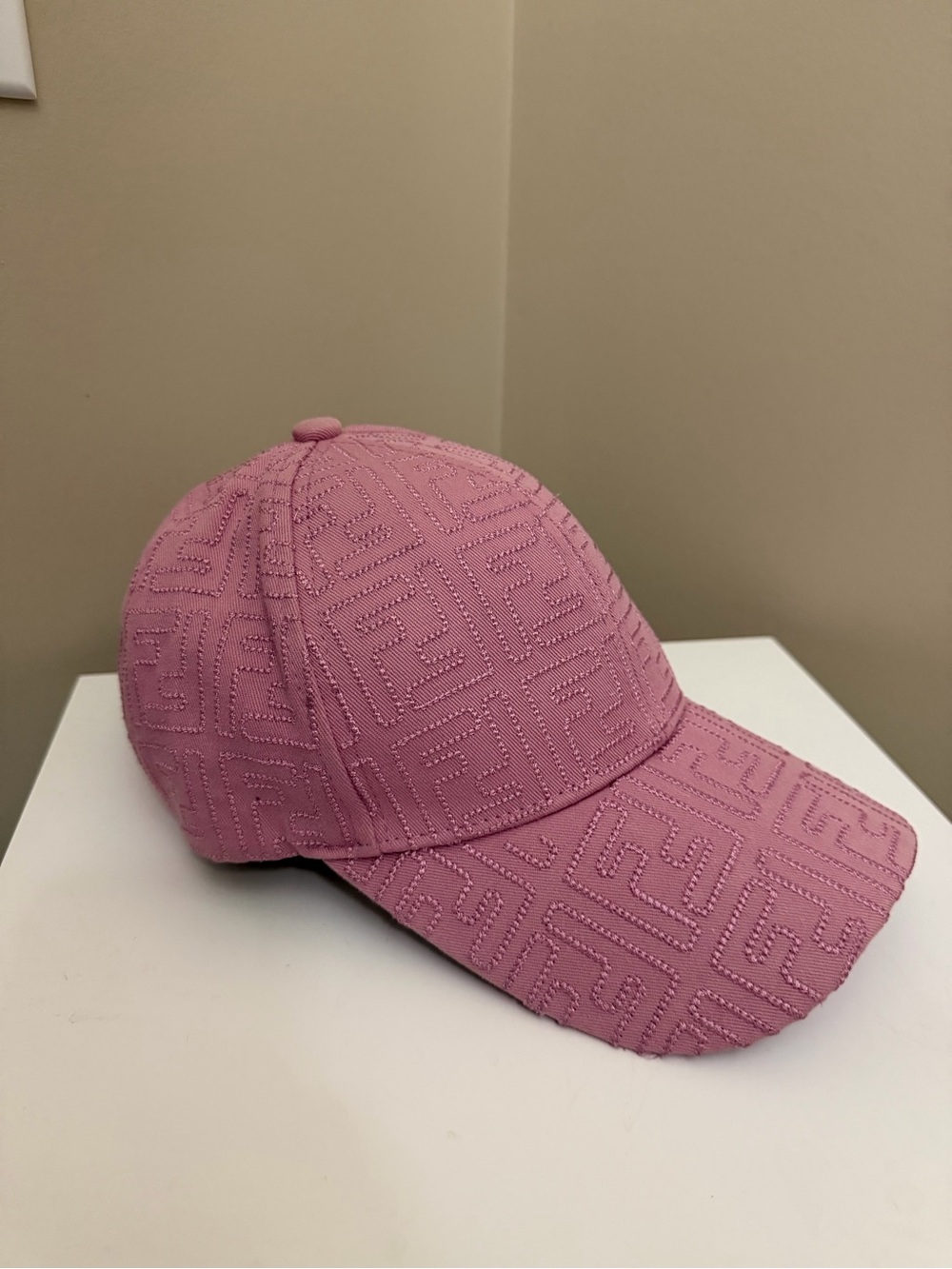 Pink Fendi Embossed Logo Baseball Cap - Women